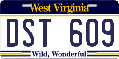 WV license plate DST609