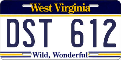 WV license plate DST612