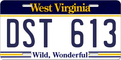WV license plate DST613