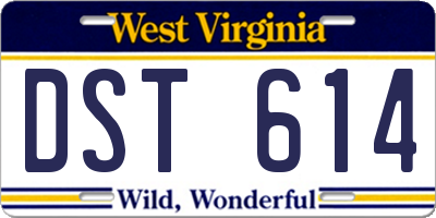 WV license plate DST614