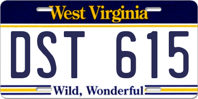 WV license plate DST615