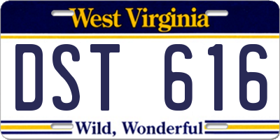 WV license plate DST616