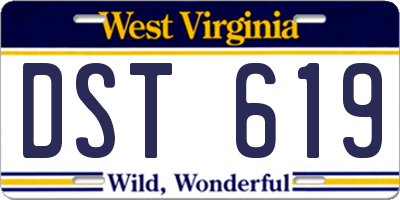 WV license plate DST619