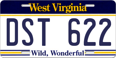 WV license plate DST622