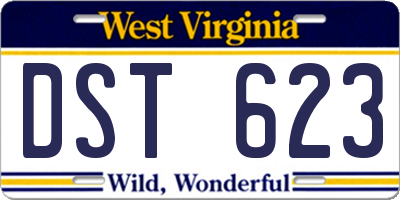 WV license plate DST623