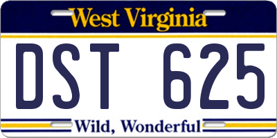 WV license plate DST625