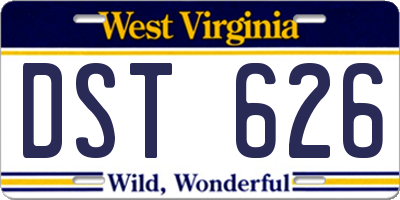 WV license plate DST626