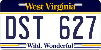 WV license plate DST627