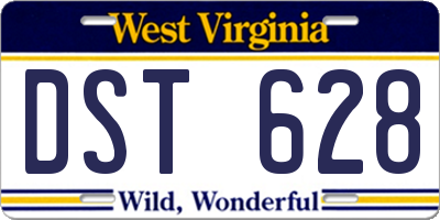 WV license plate DST628