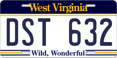 WV license plate DST632