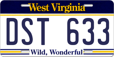 WV license plate DST633