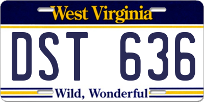 WV license plate DST636