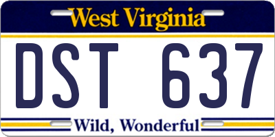 WV license plate DST637