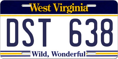 WV license plate DST638