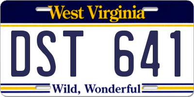 WV license plate DST641
