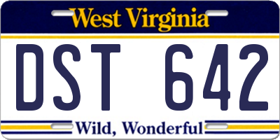 WV license plate DST642
