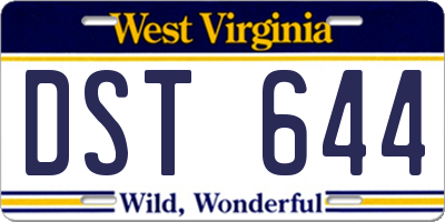 WV license plate DST644