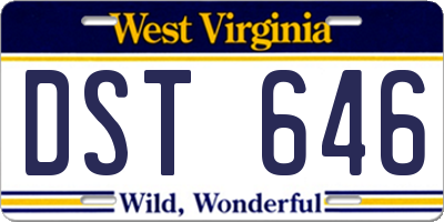 WV license plate DST646