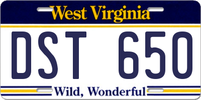 WV license plate DST650