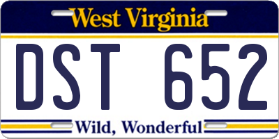 WV license plate DST652