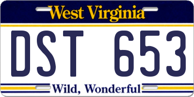 WV license plate DST653