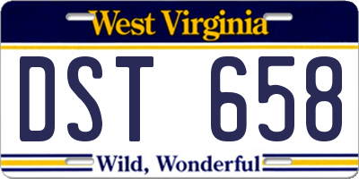 WV license plate DST658