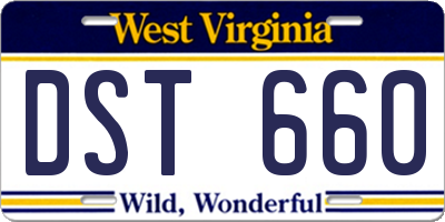 WV license plate DST660