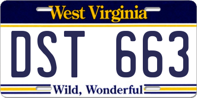 WV license plate DST663