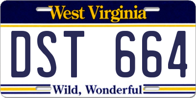 WV license plate DST664