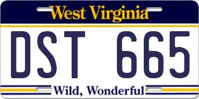 WV license plate DST665