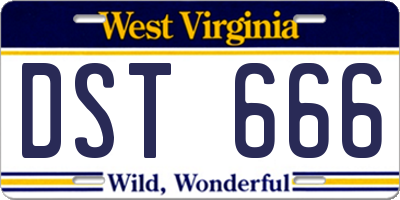 WV license plate DST666