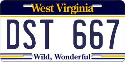 WV license plate DST667