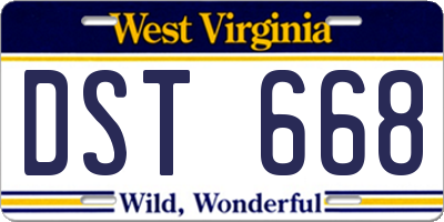 WV license plate DST668