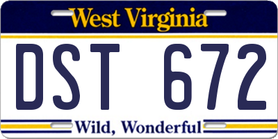 WV license plate DST672