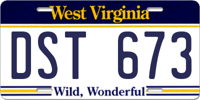 WV license plate DST673