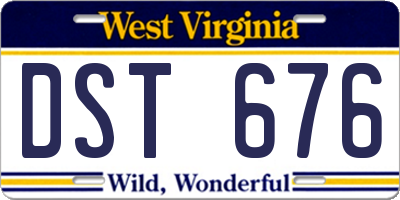 WV license plate DST676