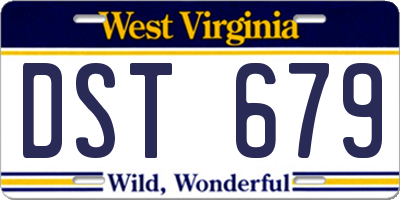 WV license plate DST679