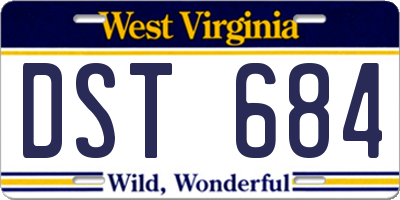 WV license plate DST684