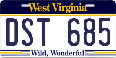WV license plate DST685