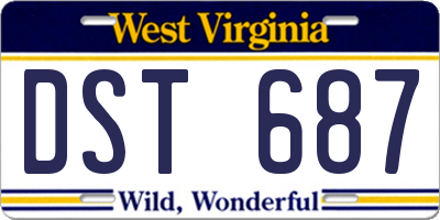 WV license plate DST687