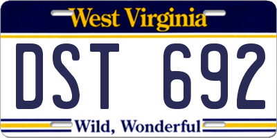 WV license plate DST692