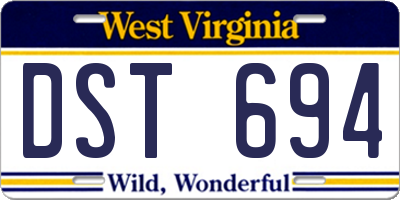 WV license plate DST694