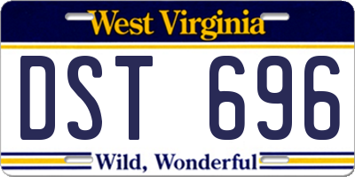 WV license plate DST696