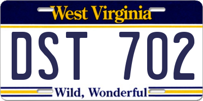 WV license plate DST702