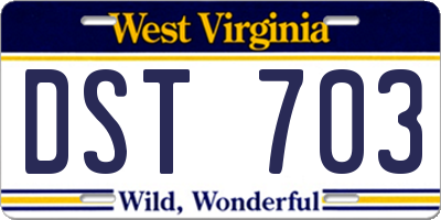 WV license plate DST703