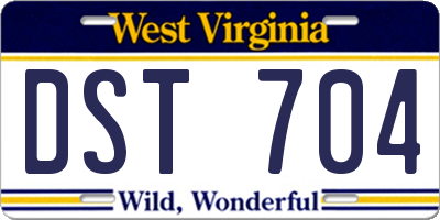 WV license plate DST704