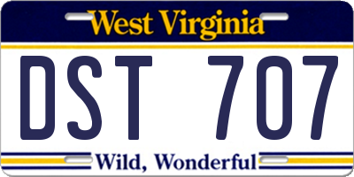 WV license plate DST707