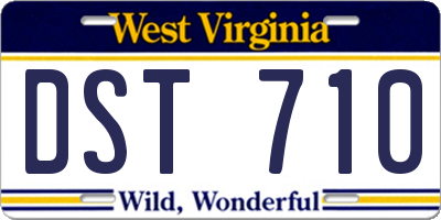 WV license plate DST710