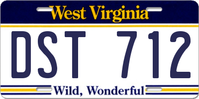 WV license plate DST712