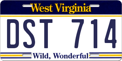WV license plate DST714